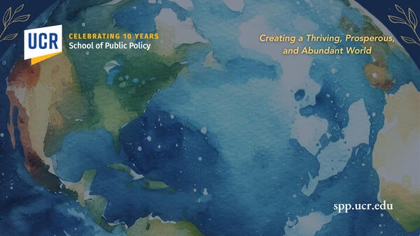 A virtual background meant for Zoom, showing the SPP logo and an image of a world in the background